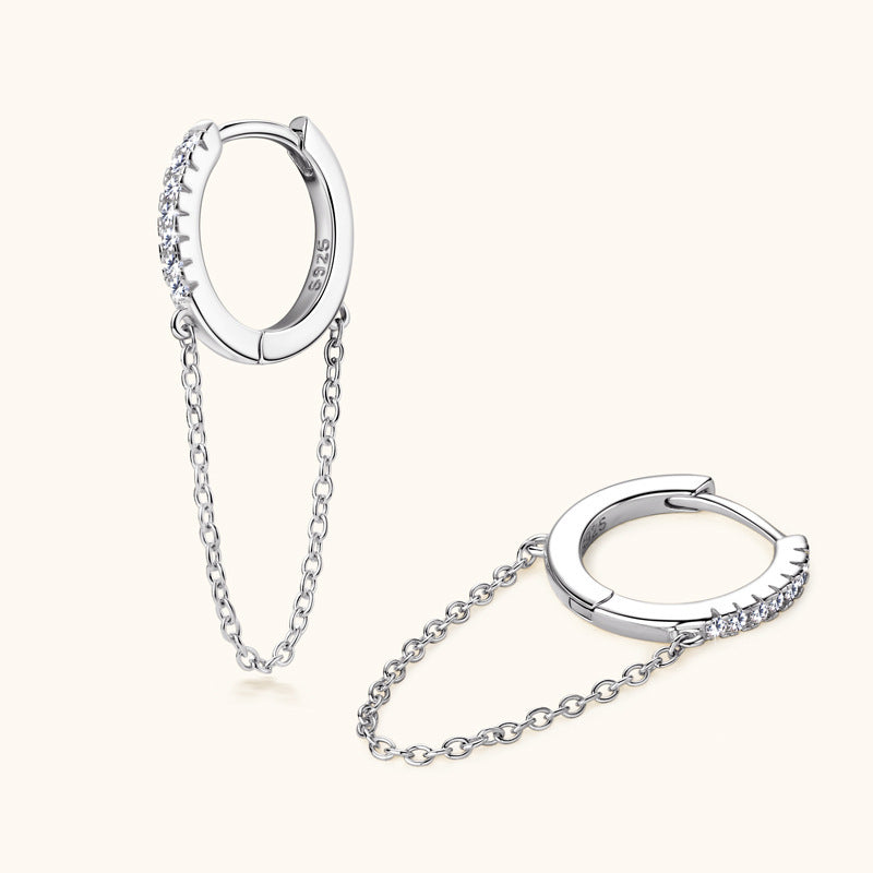 Fashion Personality Bling Diamond Earrings Tassel Chain Ear Ring