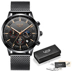 Men's personality fashion trend casual waterproof moon phase quartz watch