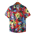 Men's Fashionable Casual Shirt Short Sleeve Shirt Fashion Loose Printed Shirt Cardigan Lapel Collar Floral Men's Shirt