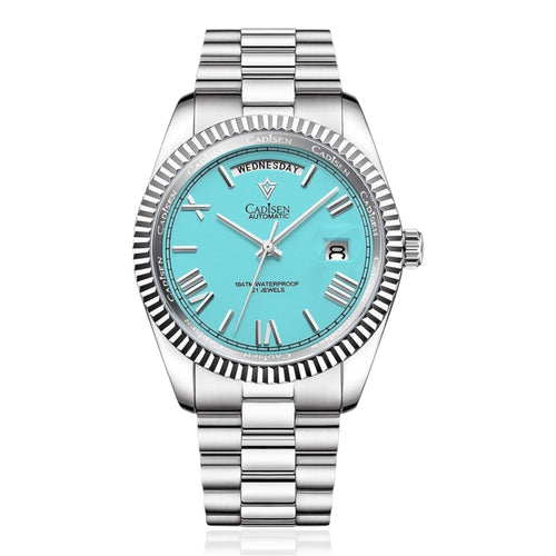 CADISEN Mens Automatic Luxury Business Casual Steel Band Watch - Acquisti Online