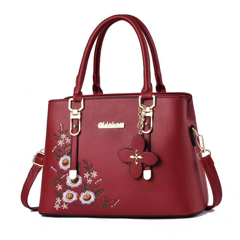 Embroidered Lady's Bag Large Capacity One-shoulder Messenger Bag