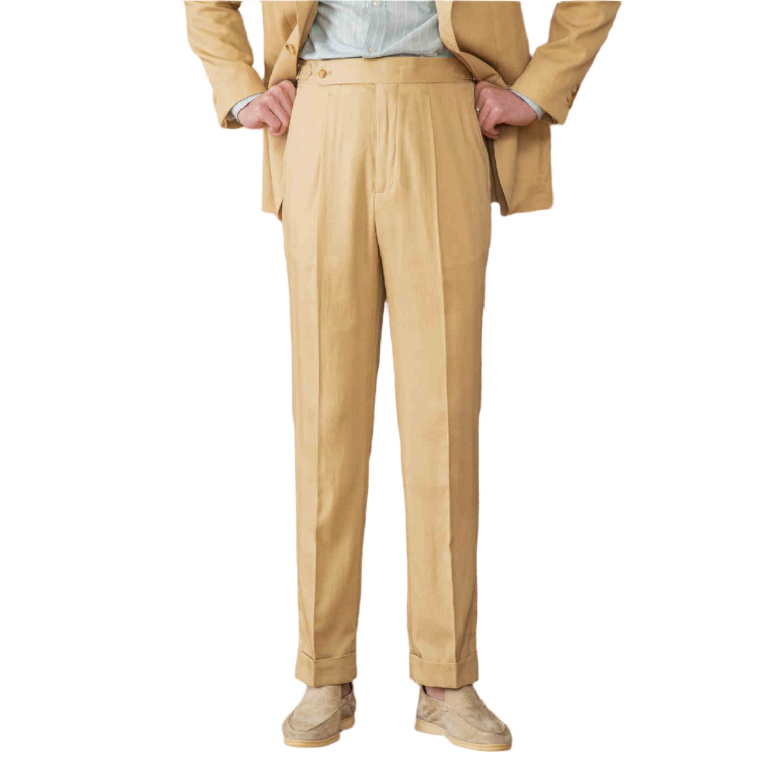 Heren modieuze zakelijke casual formele broek rechte Lyocell Fiber Naples hoge taille rechte pijpen heren casual broek