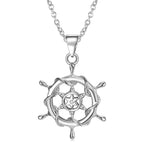 S925 Sterling Silver Necklace Steering Wheel Female Minority Design Pendant Ins Wind