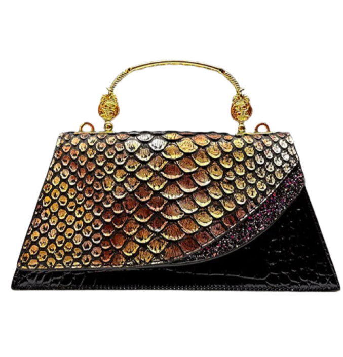 Fashionable Women Handbag Original Leather Snake print Shoulder Crossbody Bag Lady Party Messenger Shell Bags