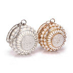 Women Retro Pearl Evening Clutch Bag Women Handheld Round Dress Bag Luxury Beaded Wedding Party Bag Banquet Bags