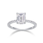 Square Diamond Ring Luxury Fashion Set Moissanite Silver Ring