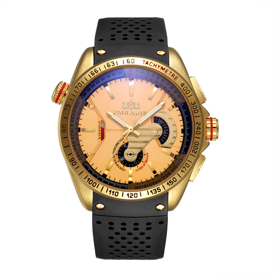 Orologio da uomo classico PAULAREIS meccanico automatico multifunzionale con nastro nottilucente