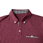 Men's Fashionable Clothing Plaid Short-sleeved Top Men's Solid Color Polo Shirt Checkered Short Sleeved Top T-shirt - Acquisti Online