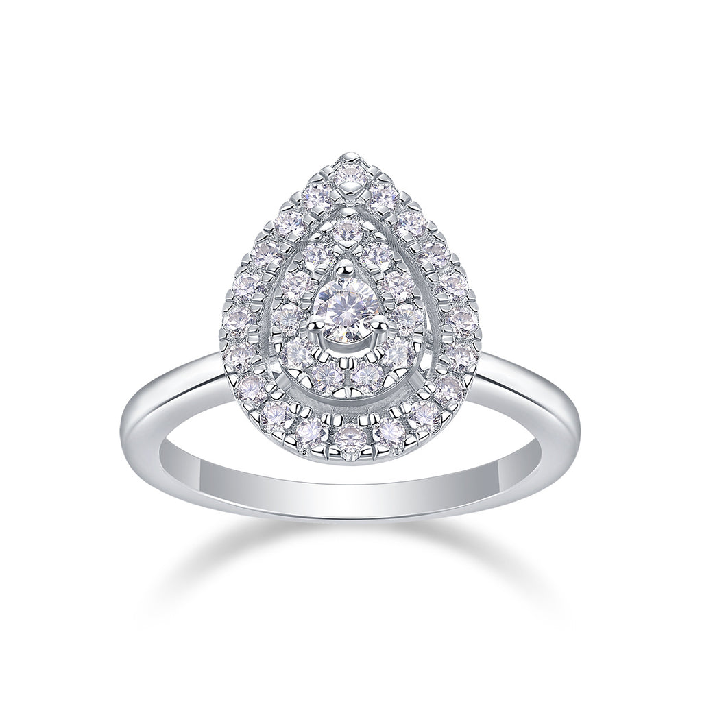 Set Of Large Diamond Rings Luxury Fashion Set With Moissanite Silver Rings