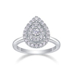 Set Of Large Diamond Rings Luxury Fashion Set With Moissanite Silver Rings