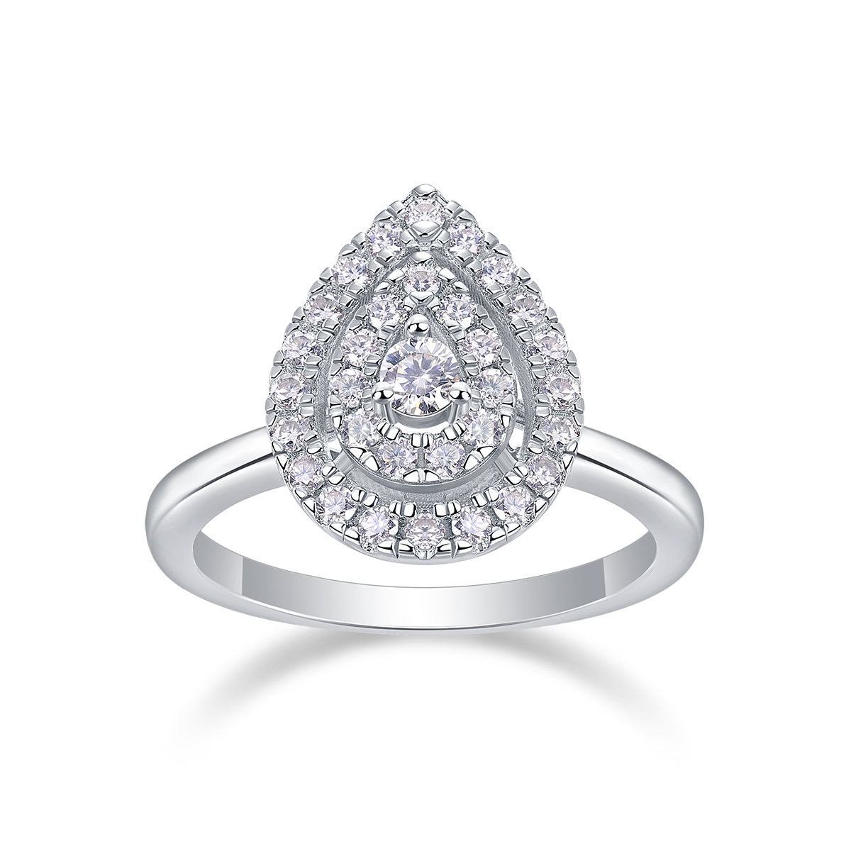Set Of Large Diamond Rings Luxury Fashion Set With Moissanite Silver Rings