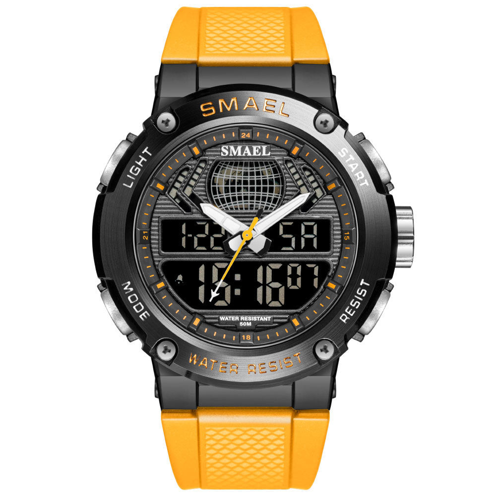 SMAEL Men's Military Watches, Multifunctional LED Wrist Watch with Dual Analog Digital Display, 50M Waterproof Outdoor Sports Watch