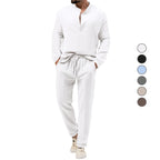 Effen kleur casual T-shirt lange mouwen overhemd broek pak