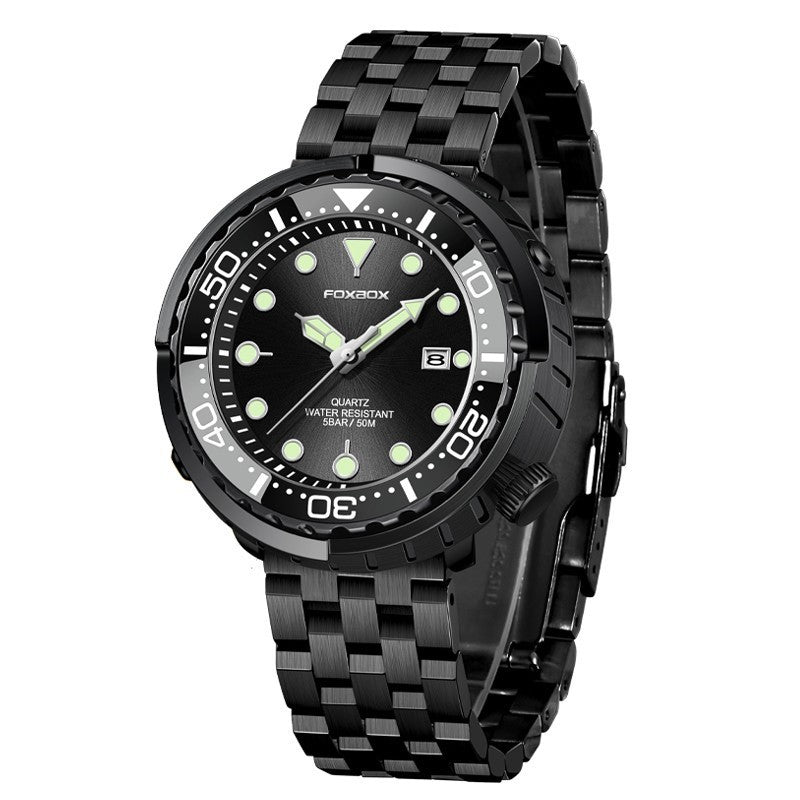 FOXBOX Orologio subacqueo da uomo di alta marca, impermeabile fino a 50 atmosfere, con data e orologio sportivo, orologio da polso al quarzo da uomo