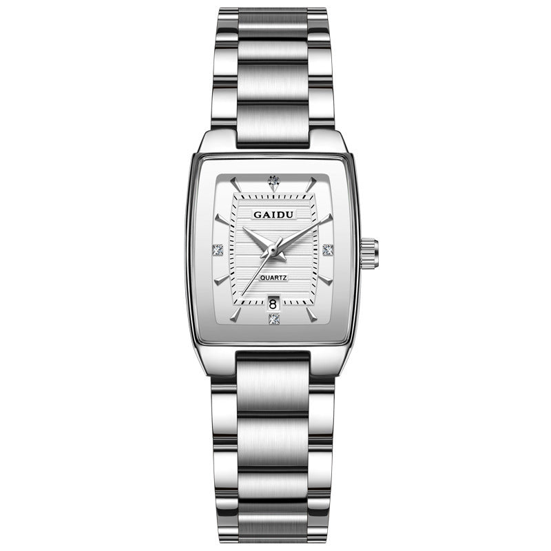 GAIDU Dames Premium Kristallen Armband Kwartshorloge Rechthoekig Romeins Cijfer Klassiek Dameshorloge