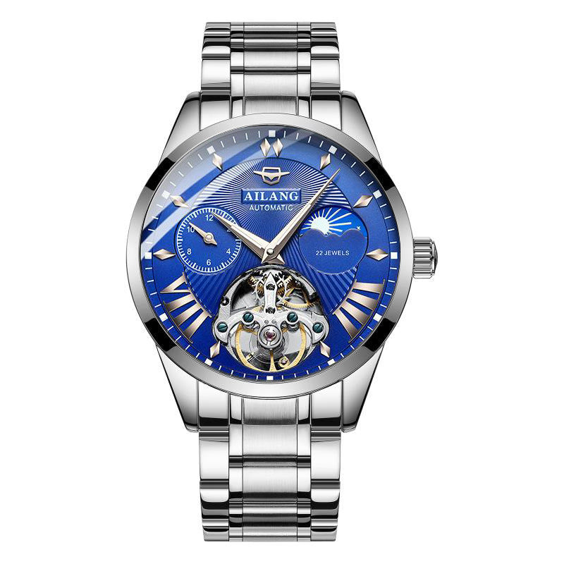 AILANG Men's Automatic Watch Leather Band Waterproof Mechanical Movement Watch Man Business Casual Watch