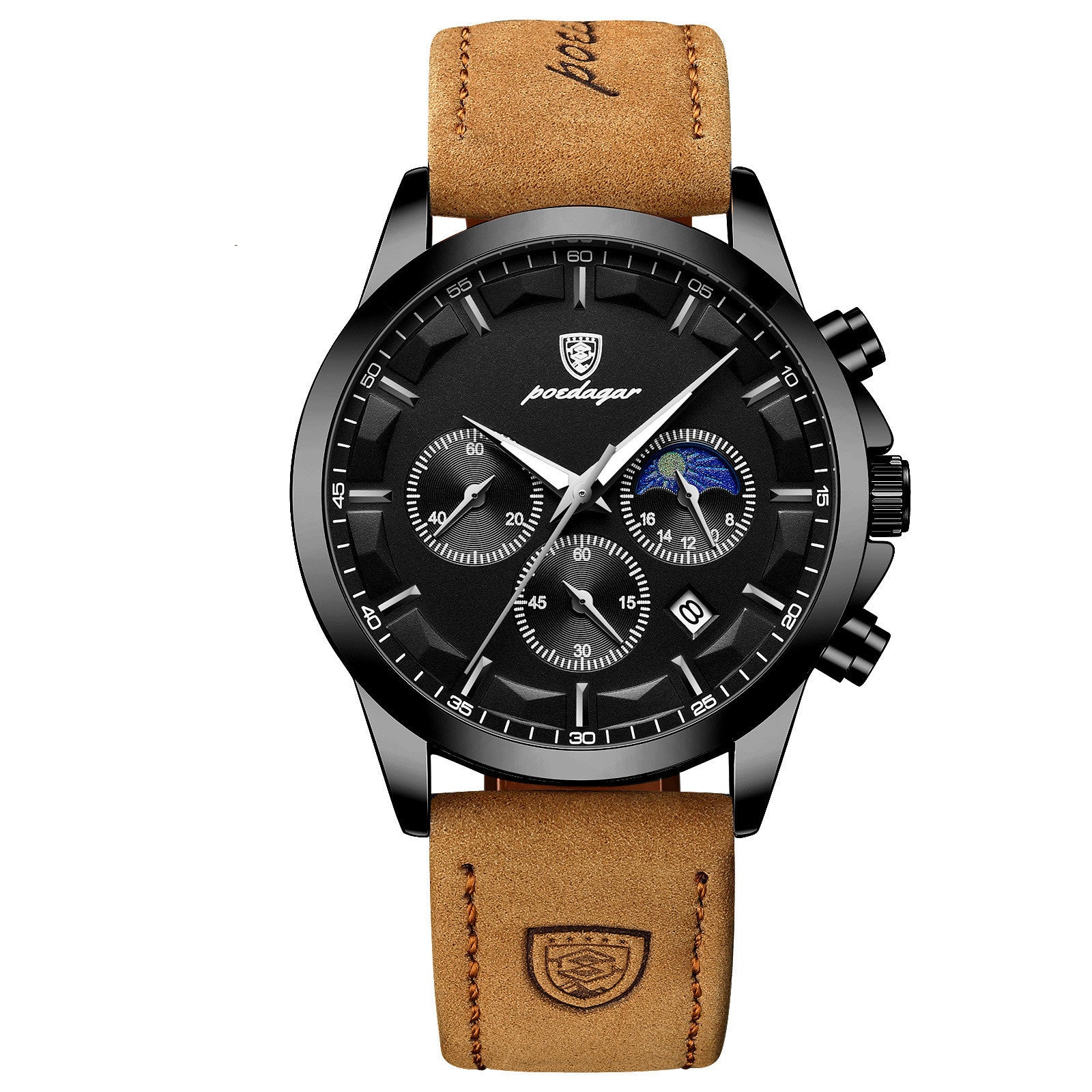 Poedagar Men's Business Casual Watch Waterproof Automatic Quartz Movement Man Fashion Watch - Acquisti Online