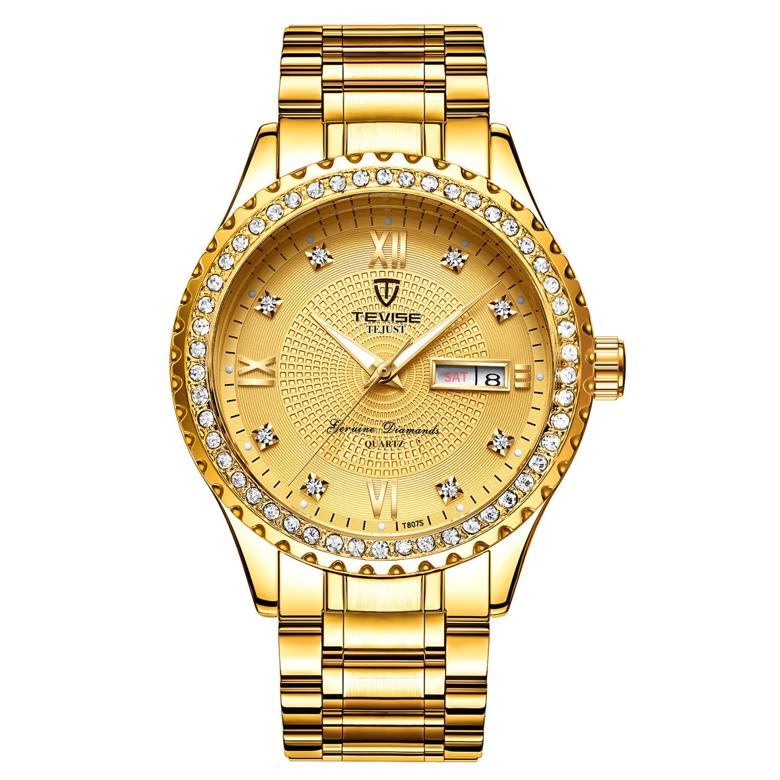 TEVISE Dames Luxe Rhinstone Handgemaakt Automatisch Mechanisch Horloge Waterdicht Roestvrij Staal Lichtgevend Horloge