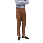 Paris Buckle Flanging Slim Suit Men's Pants