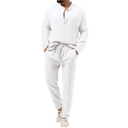 Effen kleur casual T-shirt lange mouwen overhemd broek pak