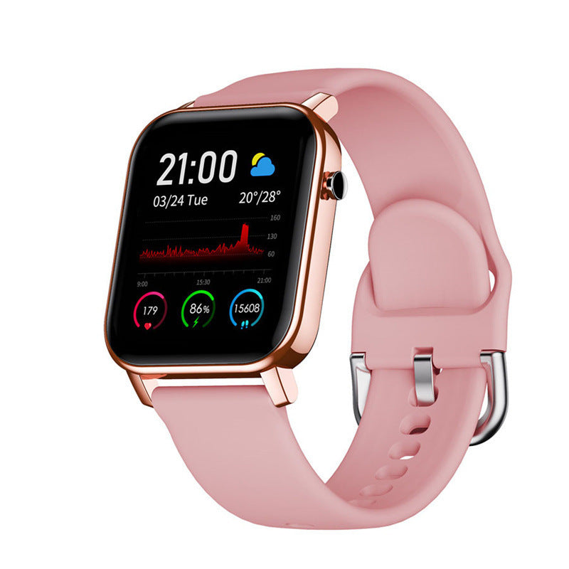 Braccialetto intelligente con schermo quadrato touch screen da 1,4 pollici IPS HD IP68 impermeabile, cardiofrequenzimetro e pressione sanguigna, promemoria intelligente