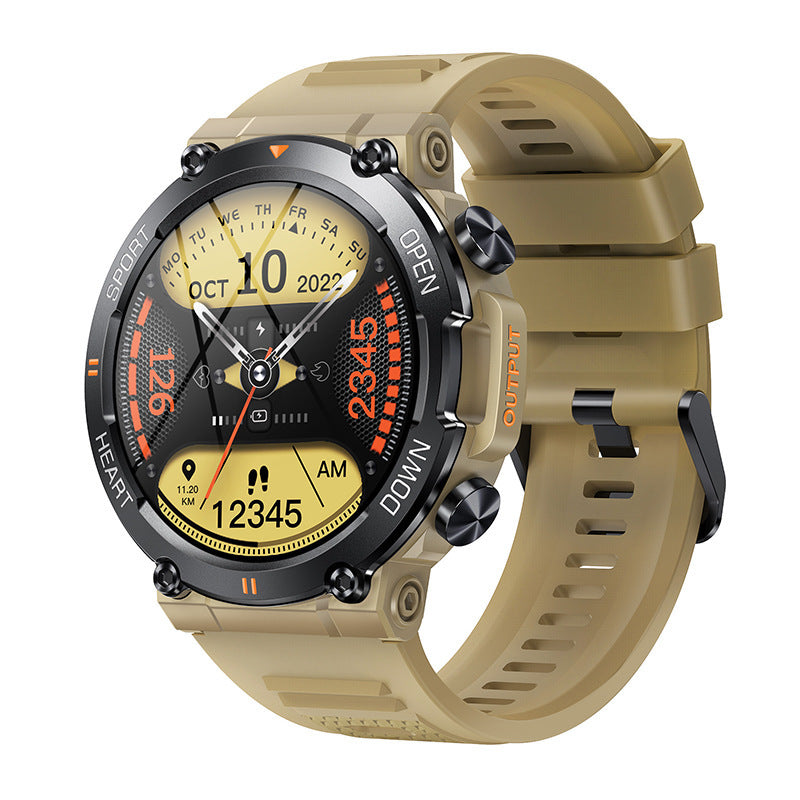 Smartwatch voor heren, Bluetooth, IP67, waterdichte fitness-hartslagmeter, smartwatch voor iOS en Android