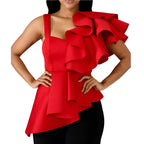 Modieus dames gerimpeld overhemd met onregelmatige blouse