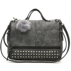 Fashionable Women's Hand Bag Pillow Bag European and American Fashion Large Capacity Matte Rivet Big Shoulder Bag