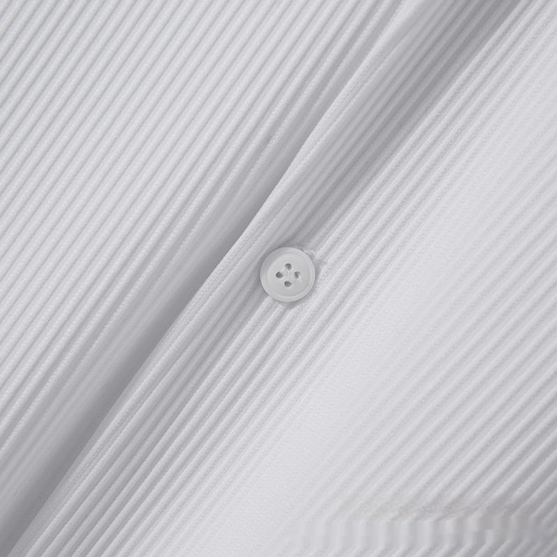 Men's Fashionable Casual Shirt Polyester Fiber Loose Shirt Cardigan Casual Hawaiian Beach Men's Fashion Striped Shirt
