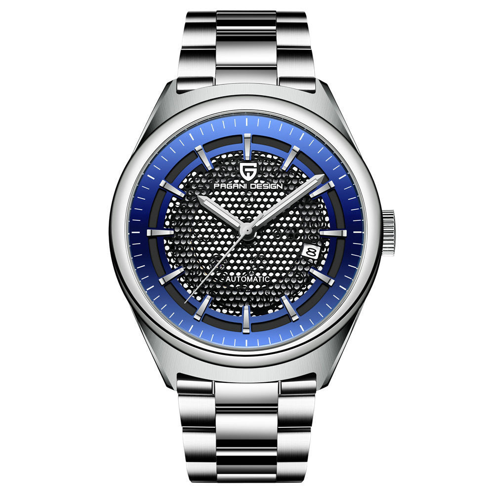 Pagani Design Orologio da uomo casual-elegante, movimento automatico, orologio meccanico, cinturino in acciaio, impermeabile, orologio da uomo alla moda