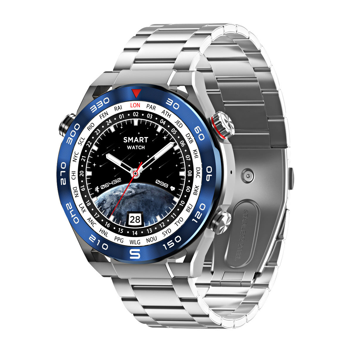Smartwatch da uomo con NFC, ECG+PPG, Bluetooth, chiamata, GPS, tracker di movimento, bussola, braccialetto.