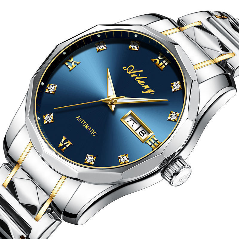Orologio da uomo AILANG in acciaio inossidabile, impermeabile, automatico, meccanico, orologio da polso da uomo luminoso e impermeabile