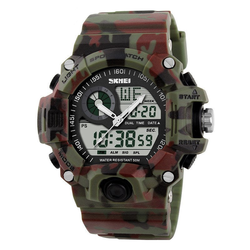 SKMEI Military Watches Men Digital Analog Watch Waterproof 5 ATM Wristwatch LED Sport electronic watch