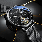 Orologio meccanico automatico da uomo Fairwale Brand, cinturino in maglia di acciaio inossidabile, orologio da uomo alla moda, impermeabile