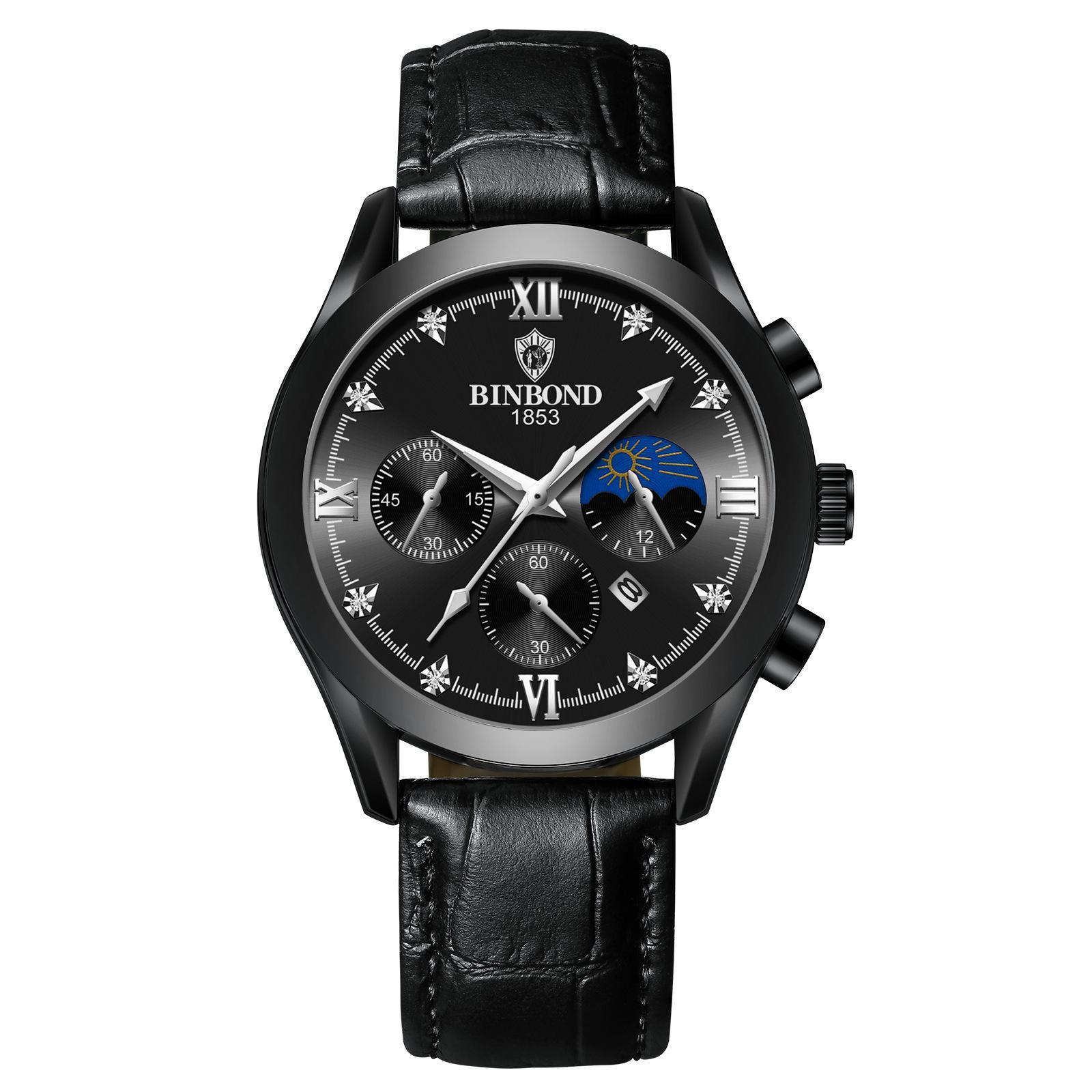 Men's Fashion Genuine Leather Watch - Acquisti Online
