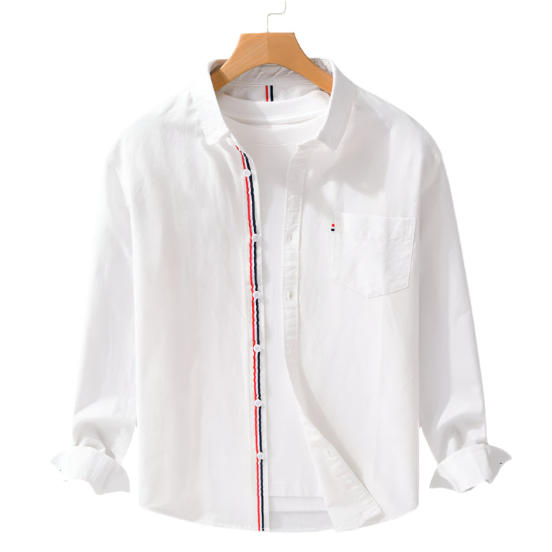 Heren Oxford overhemd met lange mouwen in Britse stijl