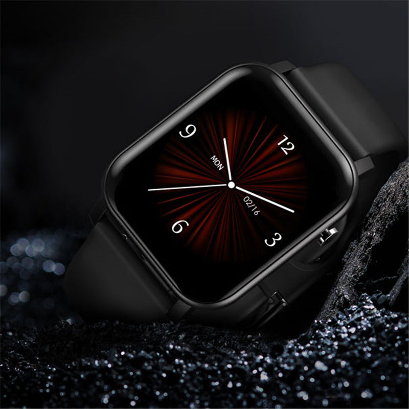 Braccialetto intelligente con schermo quadrato touch screen da 1,4 pollici IPS HD IP68 impermeabile, cardiofrequenzimetro e pressione sanguigna, promemoria intelligente