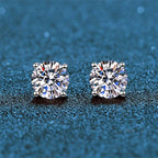 S925 Silver Moissanite Classic Four-Claw Drill Stud Earrings - Acquisti Online