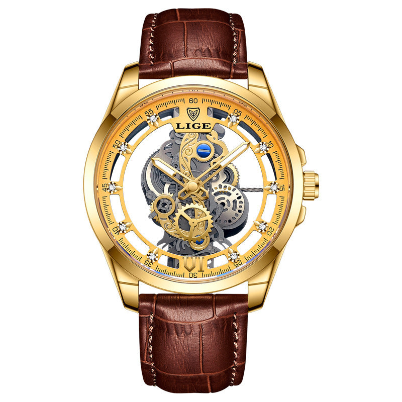 LIGE LG8997 Men's Luxury Sports Waterproof Leather Band Watch - Acquisti Online