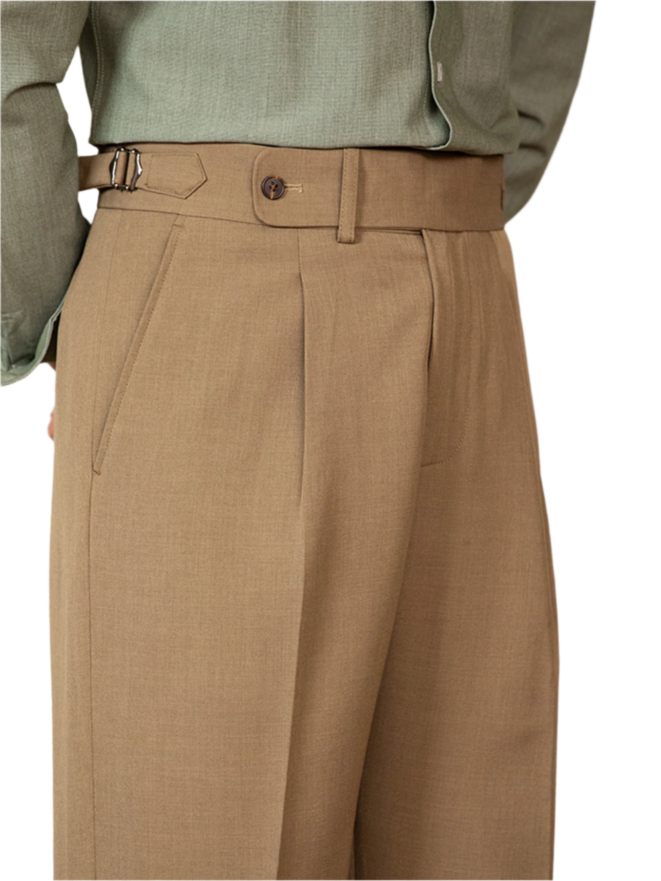 Men's Italian Neapolitan High-waisted Solid Color Straight Versatile Pants Casual Long Suit Pants Men's Casual Formal Pants