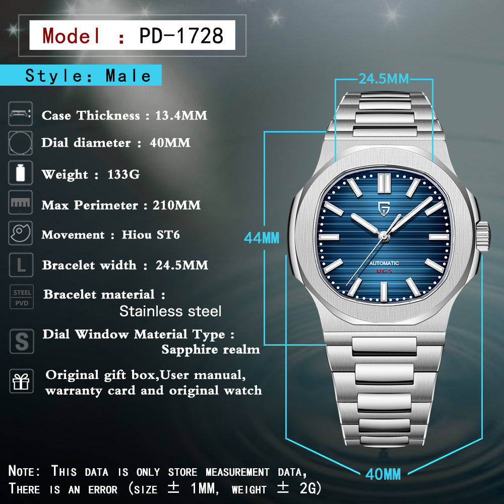 Orologi da uomo Pagani Design, movimento automatico giapponese NH35, subacqueo, meccanico, sportivo, impermeabile, con cristallo di zaffiro, acciaio inossidabile.
