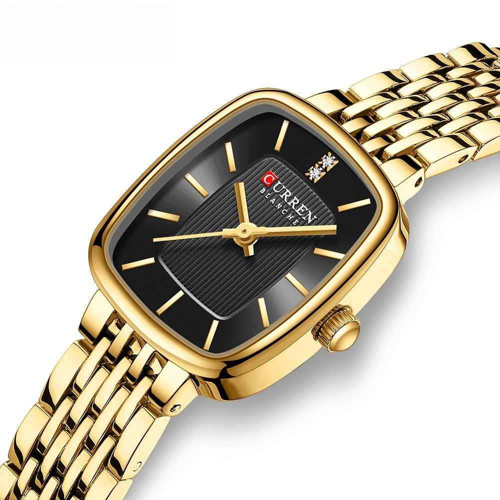 CURRN 9093 Women's Luxury Quartz Watch Fashion Leisure Diamond Simple Steel Strip Women Quartz Wristwatch