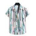 Men's Fashionable Casual Shirt Cotton Fiber Lapel Collar Slim Fit Floral Shirt Cotton Short-sleeved Men's Casual Shirt
