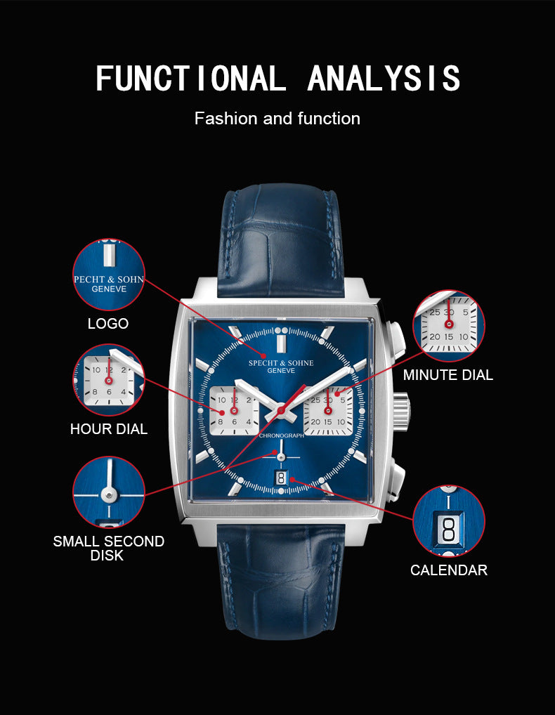 Luxury Brand Classic Men's Wristwatch Leather Sports Fashion Luminous Waterproof Men's Watch