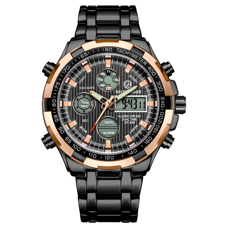 Orologio sportivo multifunzione in lega con calendario da uomo