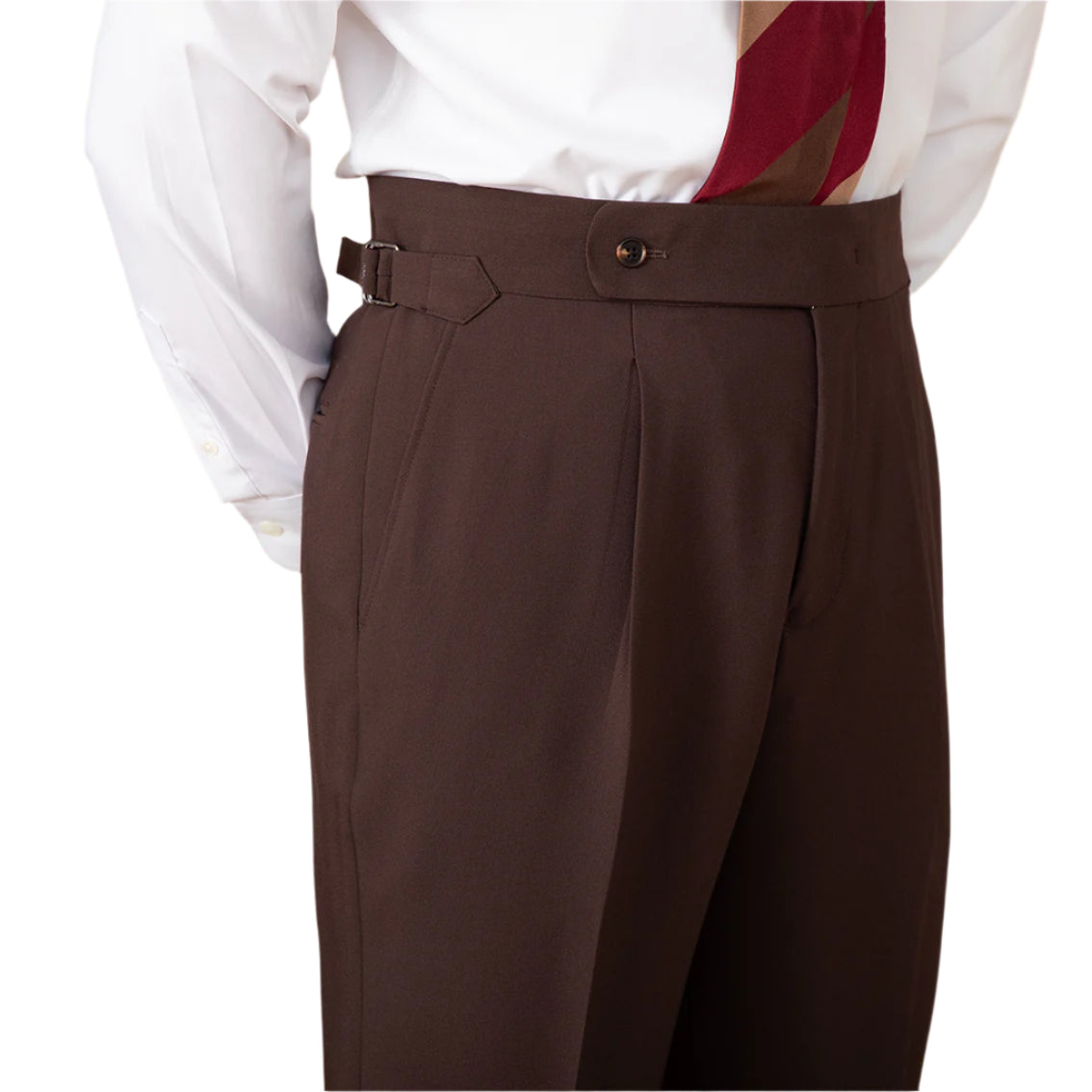 Fashion Advanced Design Men's High Waist Pure Color Straight Suit Pants
