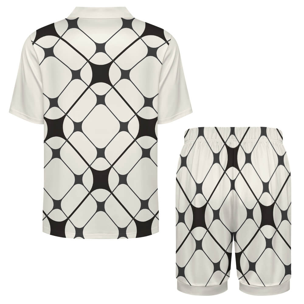 Men's Ice silk  Short sleeved pajama set