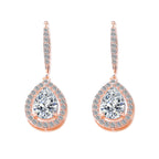 Micro-inlaid AAA Zircon Personality Women's Drop-shaped Ear Hooks
