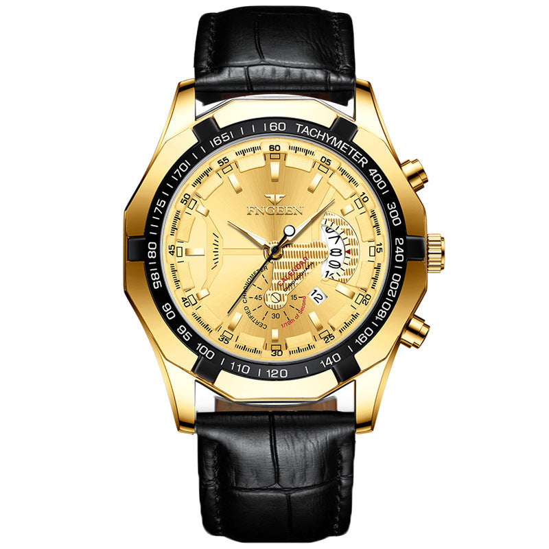 Orologio da Uomo Fngeen Impermeabile Movimento Automatico al Quarzo Luminoso Cinturino in Acciaio Orologio da Uomo Elegante per il Business