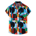 Men's Fashionable Casual Shirt Solid Color Floral Printed Button Up Breathable Fashion Casual Short Sleeve Men's Shirts